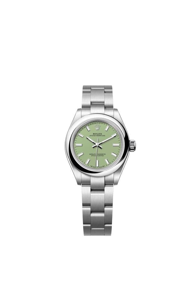 Rolex Oyster Perpetual 28Pistachio Index Dial Stainless Steel Oyster Bracelet