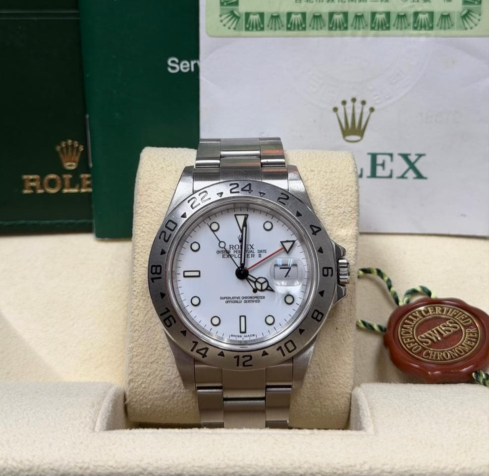 Rolex Explorer II2005 PAPERS Rolex Explore II "POLAR" 40mm 16570 Complete Set