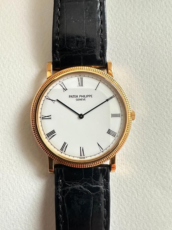 Patek Philippe Calatrava18k porcelain full set father/son-owned like new