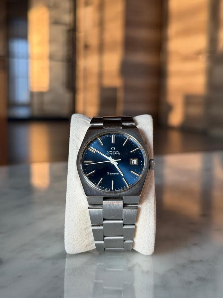 Omega Genève1969 Ultra Rare Blue Sunburst Dial Automatic Overhauled