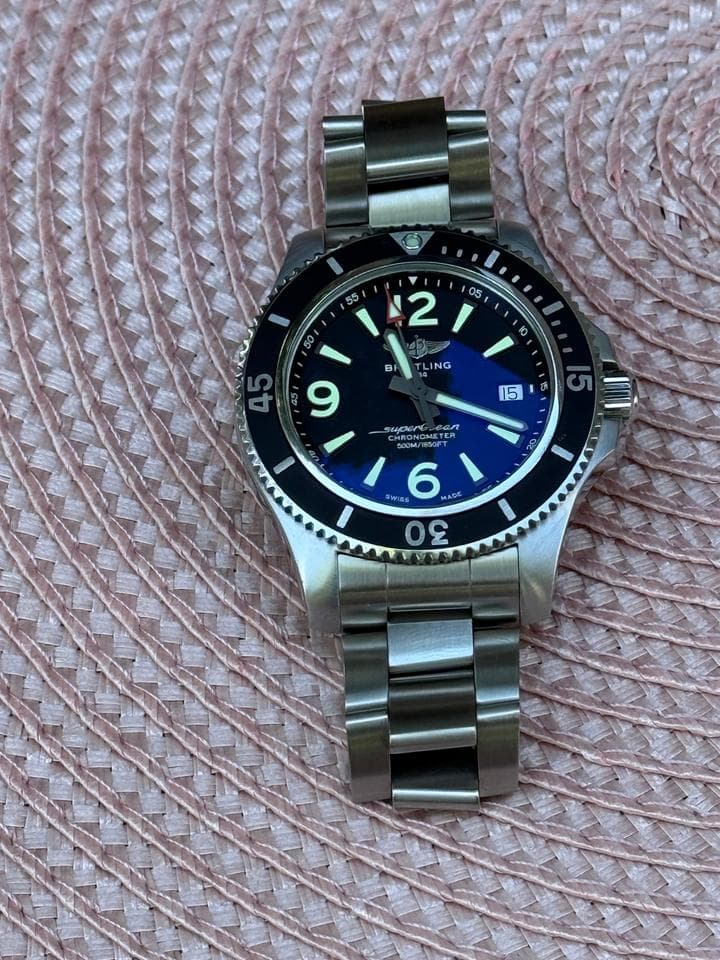 Breitling Superocean 42Black full set on steel + OEM rubber