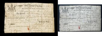 Hudson's Bay Company – One Pound Sterling Bill of Exchange, 1820 (York Factory Issue, No. 27). Scarce HBC bill of...