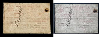 Hudson's Bay Company – Five Shillings Sterling Bill of Exchange, 1857 (York Factory Issue, No. 1640). Scarce HBC bill...
