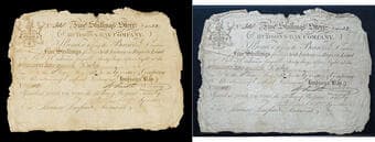 Hudson's Bay Company – Five Shillings Sterling Bill of Exchange, 1832 (York Factory Issue, No. 301). Scarce HBC bill...