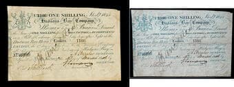 Hudson's Bay Company – One Shilling Sterling Bill of Exchange, 1845 (York Factory Issue, No. 1166). Scarce HBC bill...