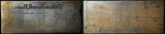 Printers Plate; Vintage Copper Printing for William Russell, Banker, Winkler Manitoba. William Russell was a private...