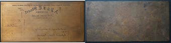 Printers Plate; Vintage Copper Printing Plate to A.P. & F.T. Stuart, Bankers, Deloraine, Manitoba - A.P. & F.T....