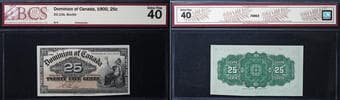 1900 25 Cents "Shinplaster" DC-15b BCS Extra Fine-40 Estimate: 75 - AND UP CAD