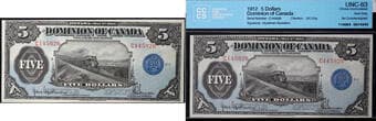 1912 $5 DC-21g #C145926 CCCS Choice Uncirculated-63. A very bright and attractive Uncirculated note displaying...