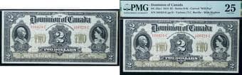 1914 $2 DC-22a-i #104424-E PMG Choice Very Fine-25. A nice and bright example. Estimate: 700 - AND UP CAD