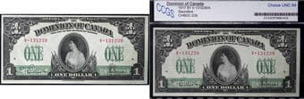 1917 $1 DC-23b #V-131239 CCGS Choice Uncirculated-64. This is a scarce and highly attractive example of the Princess...
