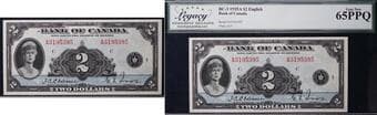 1935 $2 BC-3 #A3195395 LCG Gem Uncirculated-65PPQ. This note displays outstanding originality, crisp paper quality,...