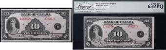 1935 $10 BC-7 #A762576 LCG Choice Uncirculated-63PPQ. The note retains its original paper quality with exceptional eye...
