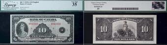 1935 $10 BC-7 #A943331 Legacy Choice Very Fine-35 Estimate: 750 - AND UP CAD