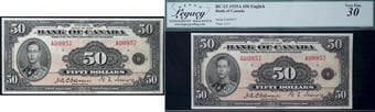 1935 $50 BC-13 #A00957 Legacy Choice Very Fine-30. A bright and attractive example with excellent eye appeal for the...