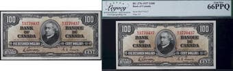 1937 $100 BC-27b #BJ3770437 Legacy Superb Gem Uncirculated-66. This example retains original paper quality and strong...