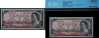 1954 $2 BC-30a #AB0058509 CCCS Choice Uncirculated-64 Estimate: 500 - AND UP CAD