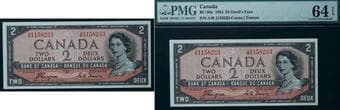 1954 $2 BC-30a #AB1158233 PMG Choice Uncirculated-64 EPQ Estimate: 400 - AND UP CAD