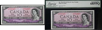 1954 $10 BC-32b #JD Splendid Gem Uncirculated-68PPQ. An extraordinary example with blazing originality and...