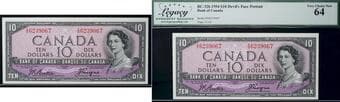 1954 $10 BC-32b #ID6239067 Legacy Choice Uncirculated-64. A bright example. Estimate: 300 - AND UP CAD