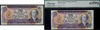 1971 $10 BC-49aA #*DA2795346 Legacy Choice Uncirculated-62PPQ. Estimate: 150 - AND UP CAD