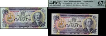 1971 $10 BC-49cA #*VL2430084 PMG Superb Gem Uncirculated-67EPQ. A splendid example. Estimate: 500 - AND UP CAD