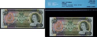 1969 $20 BC-50aA #*EH2769936 CCCS Gem Uncirculated-65. Estimate: 400 - AND UP CAD