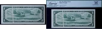 Error; 1954 $1 BC-37b #PY7240032 Legacy Choice Very Fine-35 - Gutter Fold on Back. Estimate: 100 - AND UP CAD