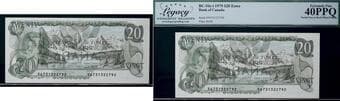 Error; 1979 $20 BC-54c-i #56731322792 Legacy Extra Fine-40PPQ - Major partial face-to-back offset printing error....