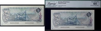Error; 1979 $5 BC-53a #30032433303 Legacy Choice Uncirculated-64 - Partial Face to Back Offset. Estimate: 350 - AND UP...