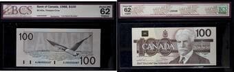 Low Number; 1988 $100 BC-60a #AJN0000087 BCS Choice Uncirculated-62 Original. Estimate: 200 - AND UP CAD