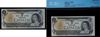 Million; 1973 $1 BC-46a #LM7000000 CCCS Choice Uncirculated-63 Estimate: 300 - AND UP CAD