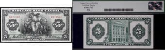 Barclays Bank of Canada 1935 $5 #D112607 CH-30-12-02 Legacy Choice Very Fine-35. A very nice and bright example. ...