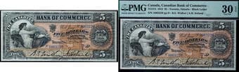 The Canadian Bank of Commerce 1912 $5 #A063229 CH-75-14-14 PMG Choice Very Fine-30 EPQ. A very attractive and...