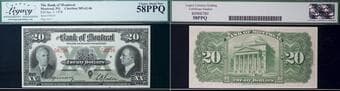 The Bank of Montreal 1938 $20 #50236 CH-505-62-06 Legacy Choice About Uncirculated-58PPQ. A bright example. Estimate:...