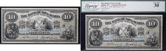 The Bank of Nova Scotia 1929 $10 #994394 CH-550-18-20a Legacy Choice Very Fine-30 - Blue-Green tint. A very nice and...