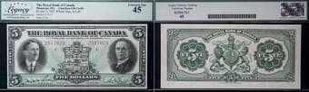 The Royal Bank of Canada 1927 $5 #2517023 CH-630-14-04 Legacy Choice Extra Fine-45. A very nice and bright example. ...