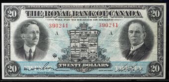The Royal Bank of Canada 1927 $20 #390241 CH-630-14-02 Legacy Choice Very Fine-30PPQ Estimate: 400 - AND UP CAD