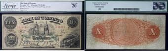 The Bank of Toronto 1923 $10 #1041610 CH-715-22-40 Legacy Very Fine-20 Estimate: 550 - AND UP CAD
