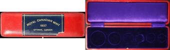 Specimen Box; 1937 - 6 Coin Red Leather case.
Estimate: 300 - AND UP CAD