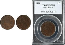 N.S. 1864 1¢ PCGS Choice Mint State-63BN Estimate: 400 - AND UP CAD
