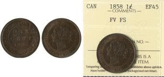 1858 1¢ "Full Vine - Full Stem" ICCS Choice Extra Fine-45. A bice chocolate brown example. Estimate: 600 - AND UP CAD