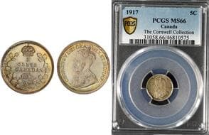 1917 5¢ PCGS Superb Gem Mint State-66 - urfaces are bright and lustrous, displaying delicate, light autumnal toning...