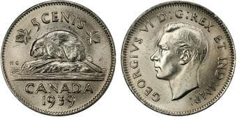 1939 5¢ PCGS Superb Gem Mint State-66. Superb satiny luster with strong, even brilliance across both obverse and...
