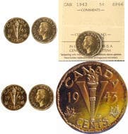 1943 5¢ "Tombac" ICCS SP66. A highly attractive specimen with exceptional eye appeal. The coin displays brilliant,...