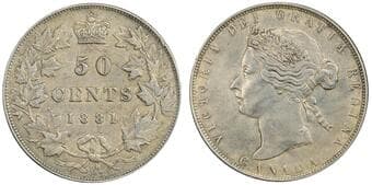 1881-H 50¢ "Double Die Obverse" (DDO) PCGS AU Details, Tooled. An intriguing and apparently unreported example of the...