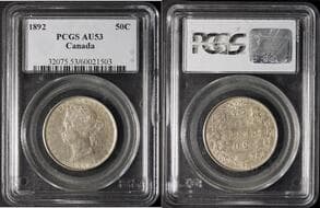 1892 50¢ PCGS Choice About Uncirculated-53. A brilliant example with exceptional lustre, presenting quality rarely...