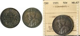 1931 50¢ ICCS Superb Gem Mint State-67. WOW! An absolute showpiece and one of the finest known examples. This...