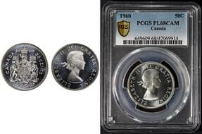 1960 50¢ PCGS Splendid Gem Proof-Like-68DCAM. A superbly preserved example exhibiting extraordinary mirrored fields...