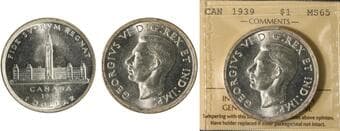 1939 $1 "Quadriple HP"ICCS Gem Mint State-65. A superb example of this highly sought-after variety. This coin presents...